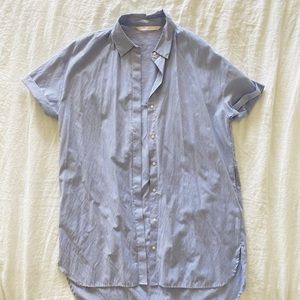 Zara blue/white oversized striped shirt (M)